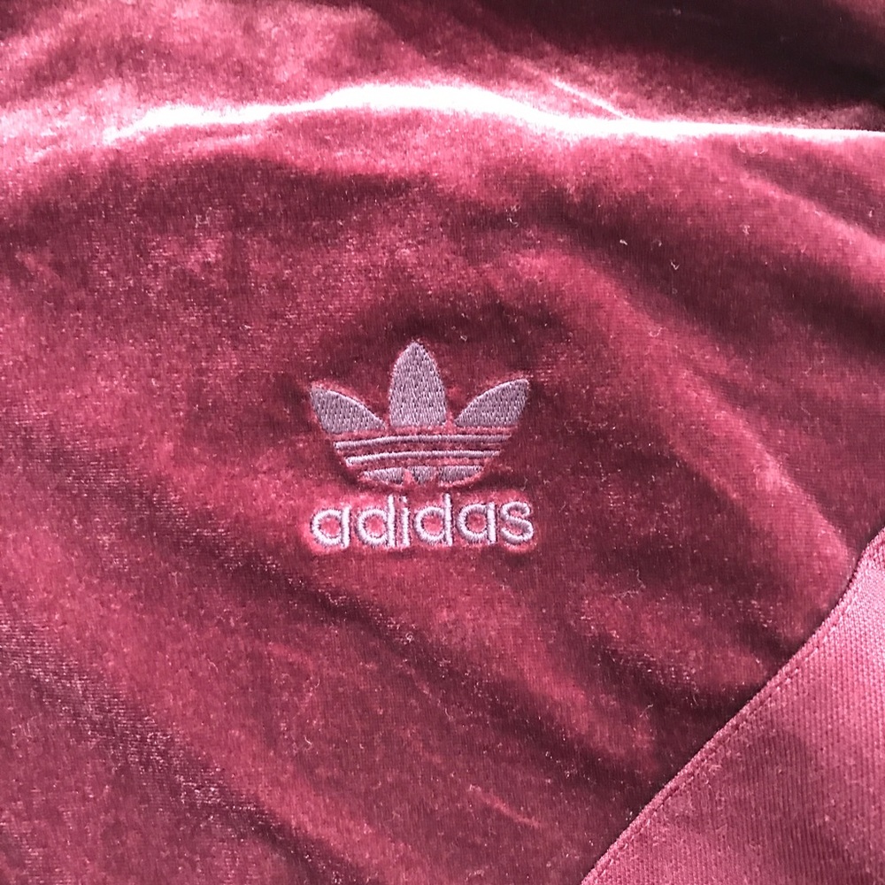 ADIDAS VELOUR TRACK JACKET ZIP UP OVERSIZED HOODIE WOMENS MEDIUM - Picture 5 of 12